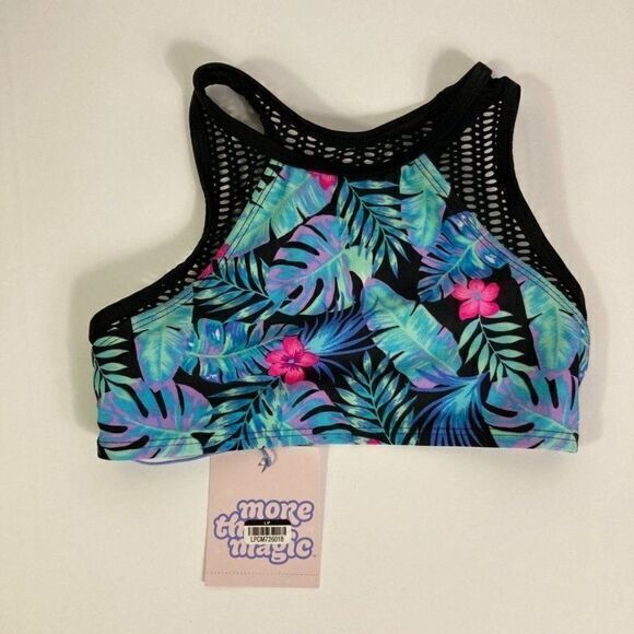 ❤️ Swimsuit Swim Girls More than Magic Bikini Top Size Small Floral Tropical - Picture 2 of 7
